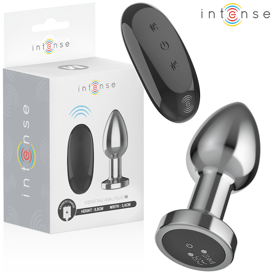 INTENSE - PLUG ANALE 10 VIBRAZIONI METALLO CON TELECOMANDO M